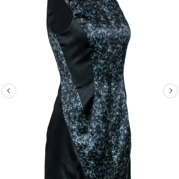 All Saints black + blue satin dress, size US 4 - Picture 2 of 5
